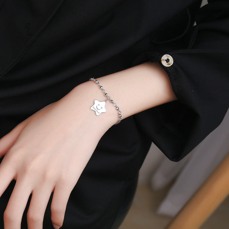 Fashion Diamond Smiley Face Five-Pointed Star Bracelet