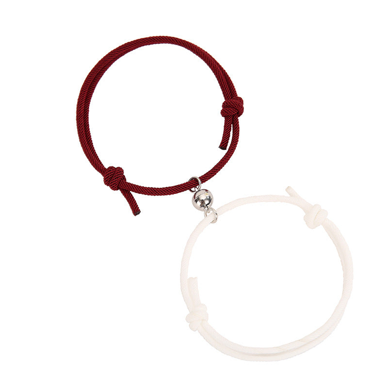 Alloy Simple Milan Rope Bracelet With Attracting Magnet For Couples