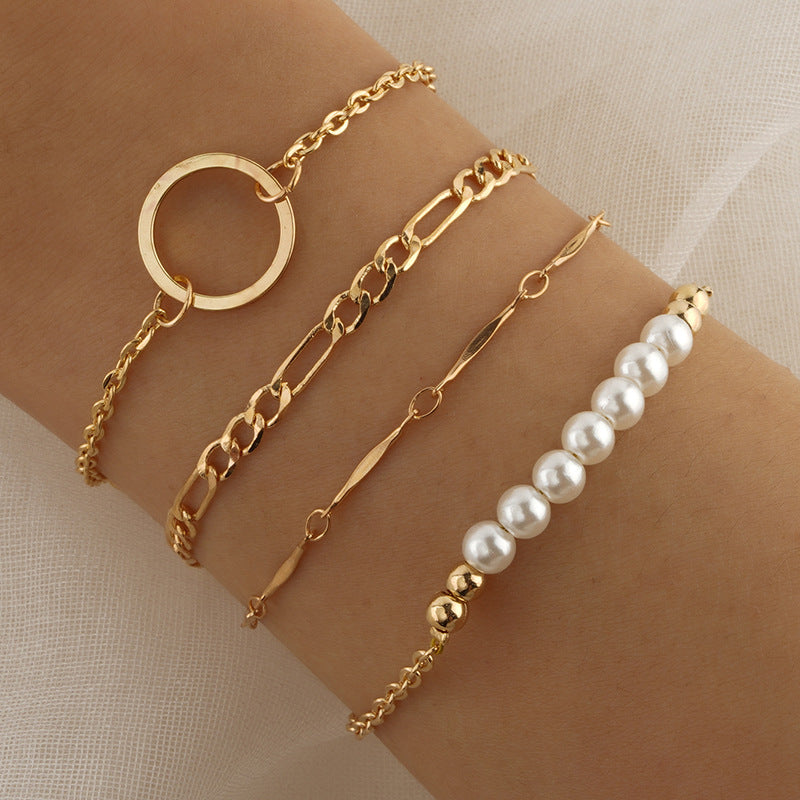 Multi-Piece Bracelet Set Of Four Women's Pearls