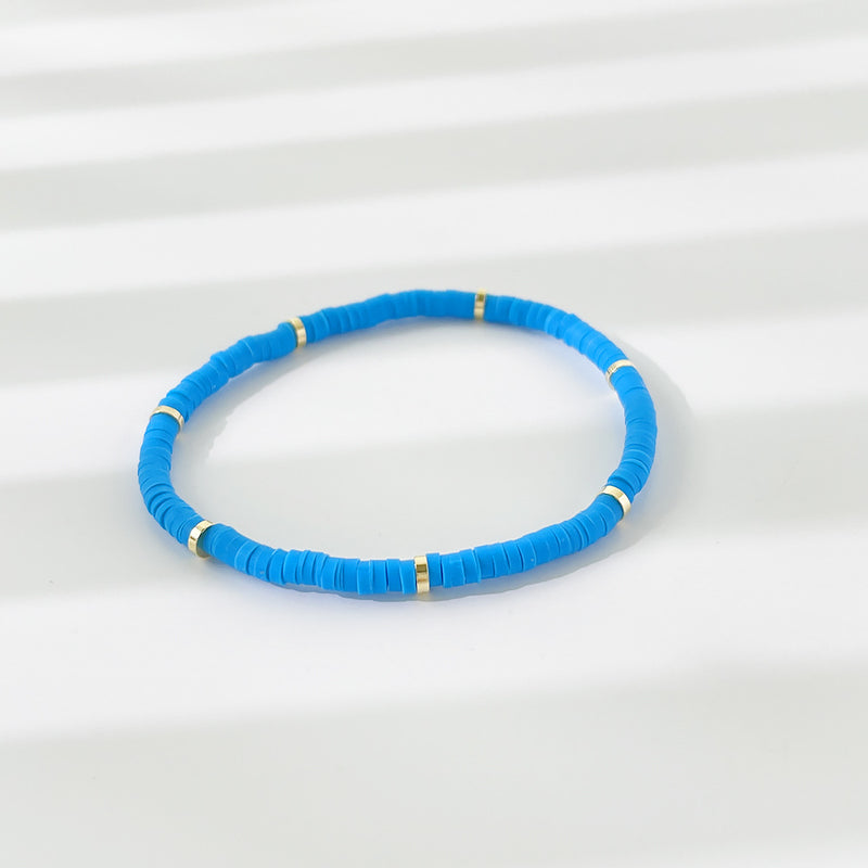 Rainbow Candy Clay Bead Eye Bead Bracelet