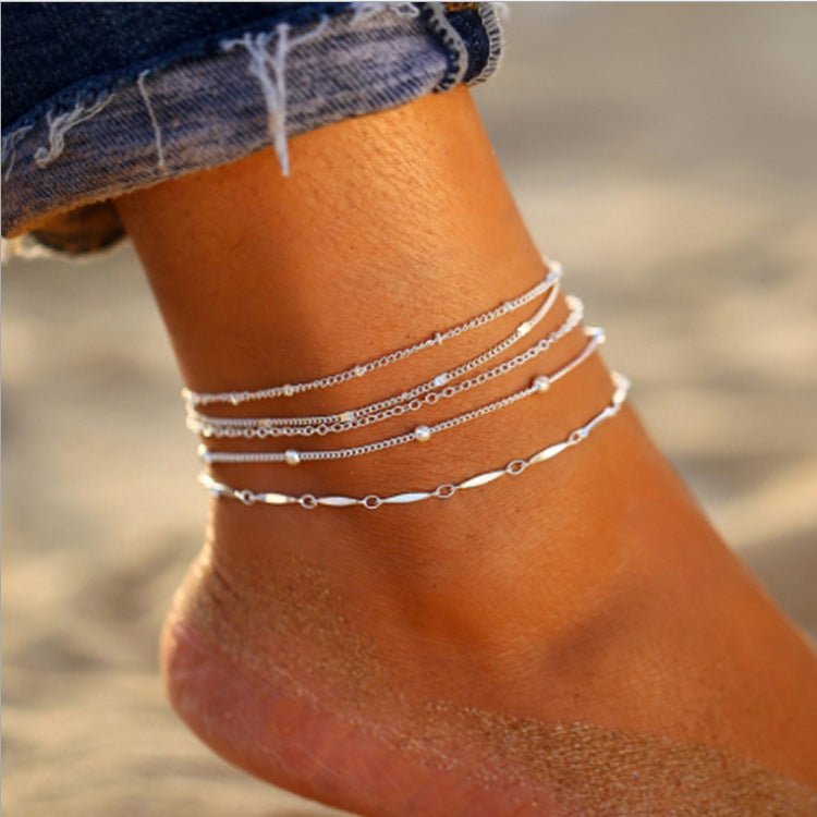 Women's Fashion Simple Handmade Anklet Combination Set