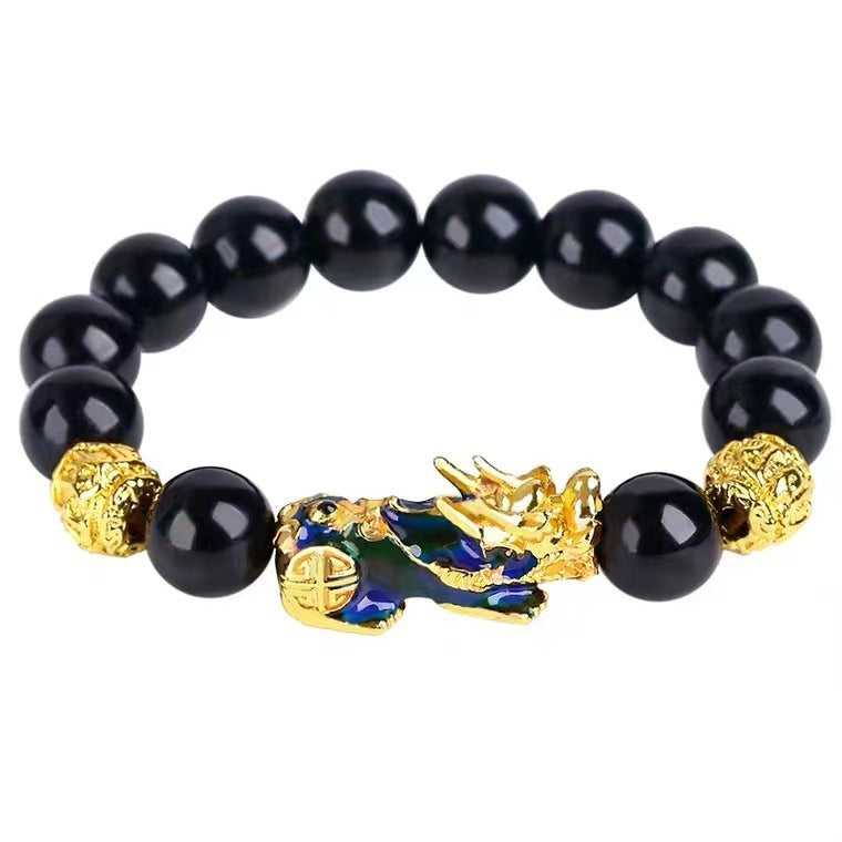 Obsidian Thermochromic Pixiu Bracelet Men's And Women's Gift Jewelry