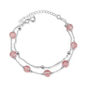 Double pink crystal bracelet