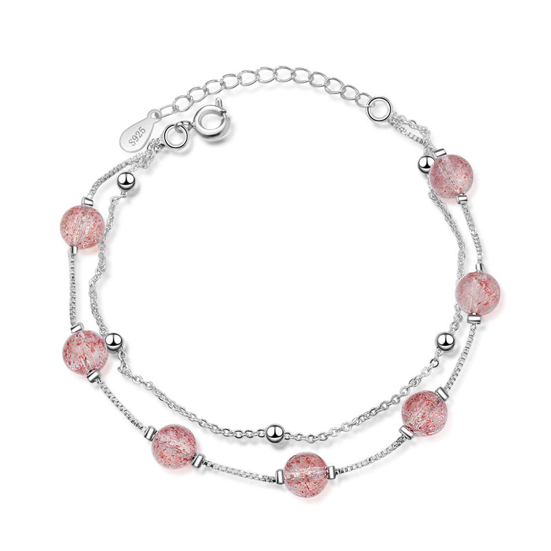 Double pink crystal bracelet