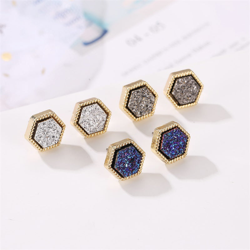 Female Symphony Hexagon Star Earrings