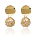 Geometric metal round earrings