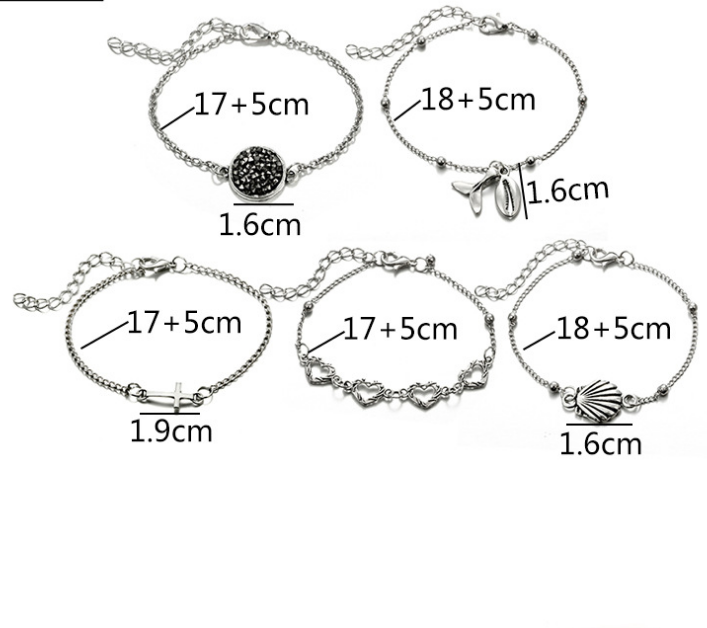 Multi-layer Fishtail & Shell Bracelet