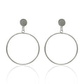 Geometric metal round earrings