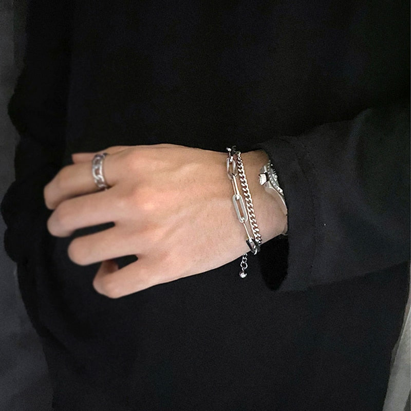 Double stainless steel bracelet