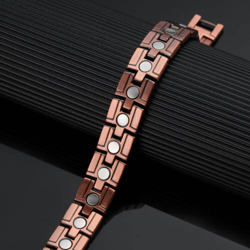 Red copper magnetic men's bracelet