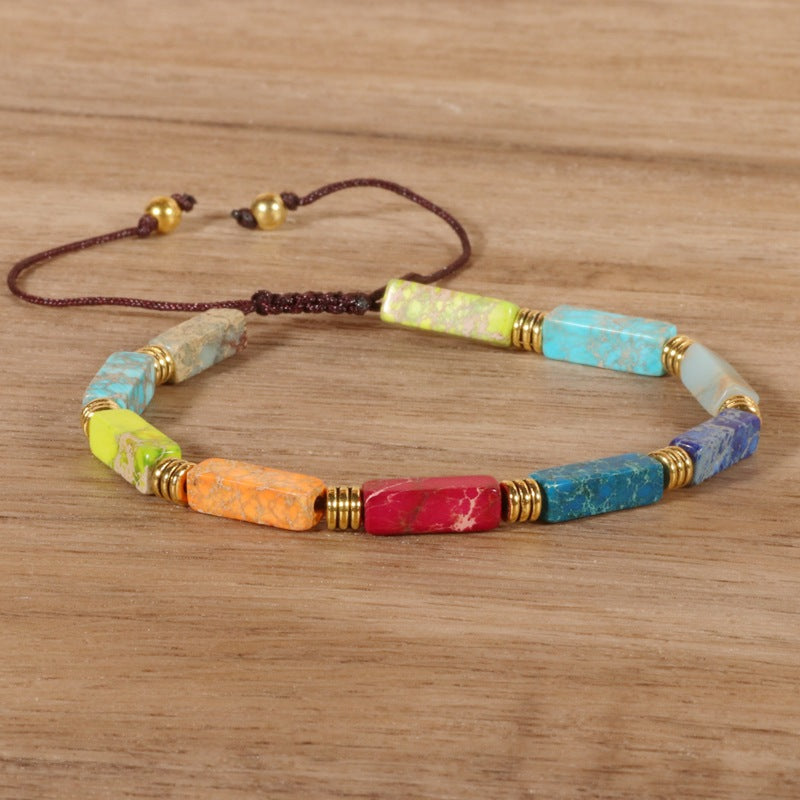 Colorful Rectangular Beads Woven Men's And Women's Friendship Bracelet