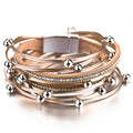 Multi-Layer Pu Leather Bracelet Women Fashion