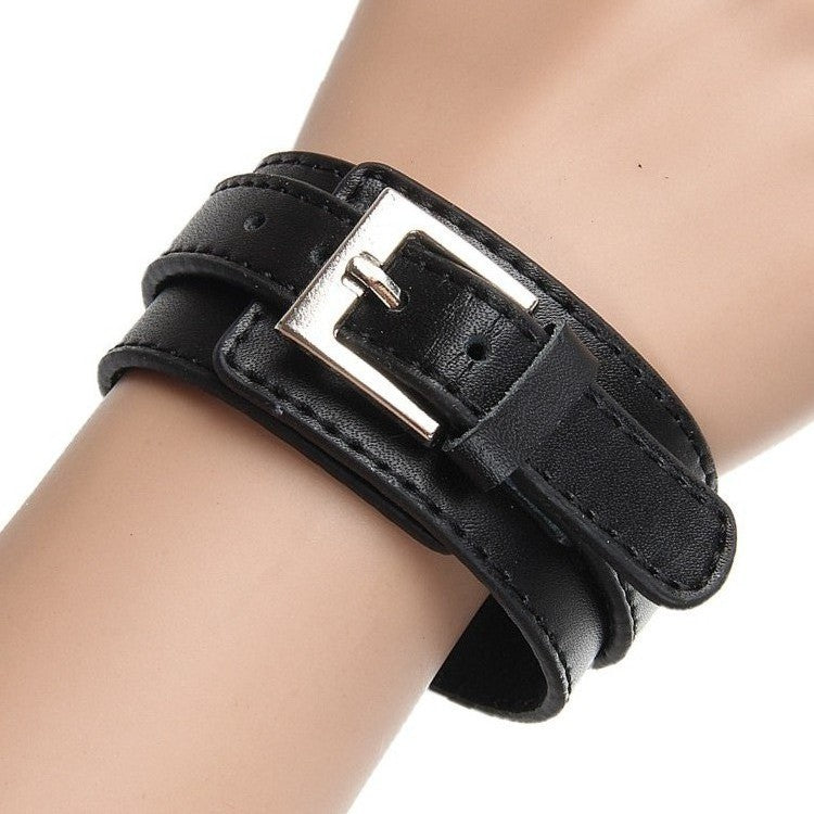 Casual Punk Wide Leather Bracelet