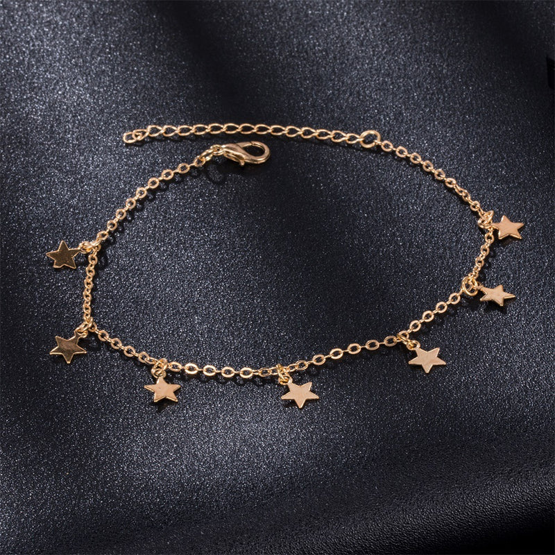 Star-Inspired Retro Jewelry Anklet