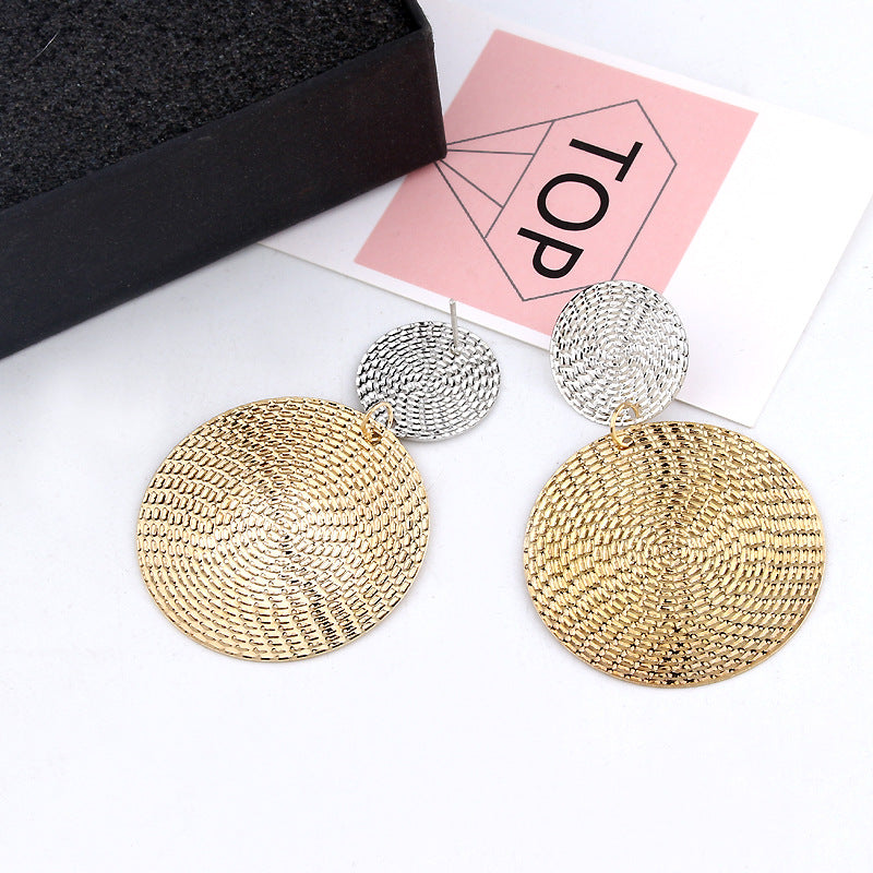 Pendant size round circle earrings