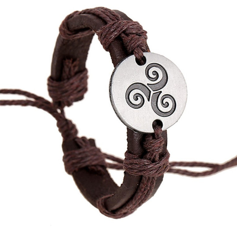 Alloy retro leather bracelet