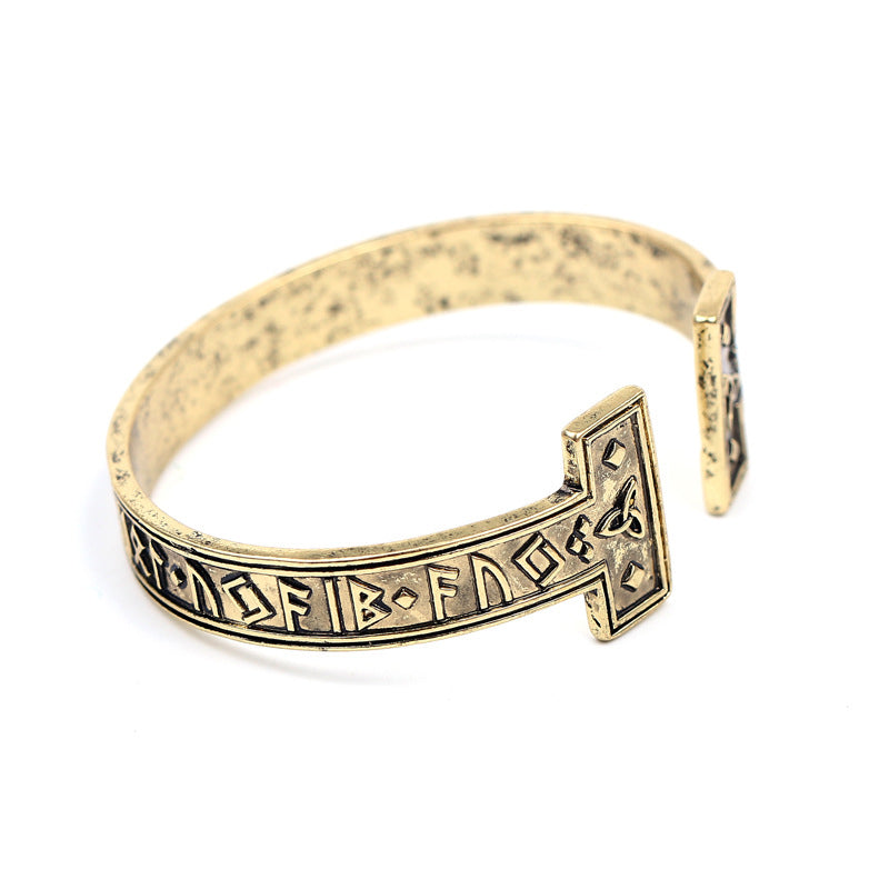 Ancient gold text bracelet