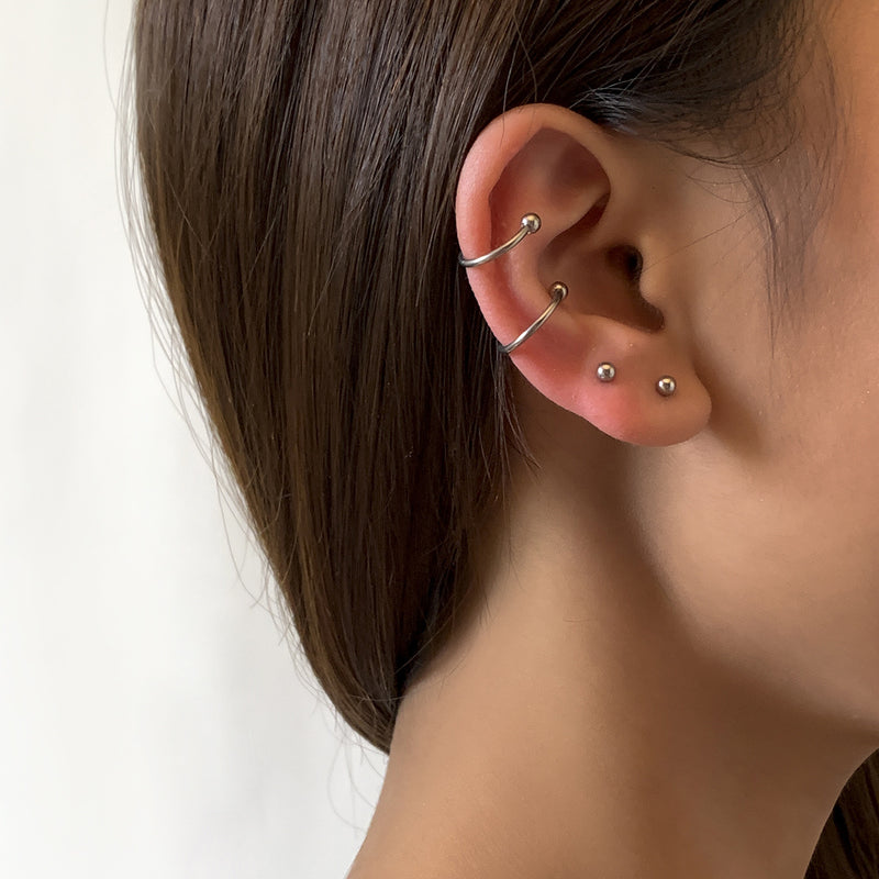 Simple Geometric C-shaped Small Round Ball Ear Bone Clip Trend