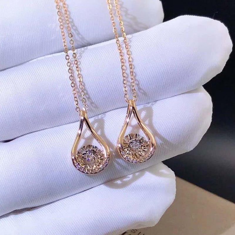 Fashion Simple Copper Drop Zircon Necklace