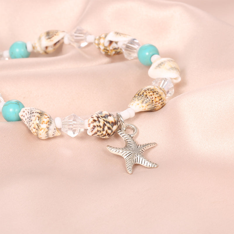 Beach Pendant Starfish Pearl Vintage Anklet