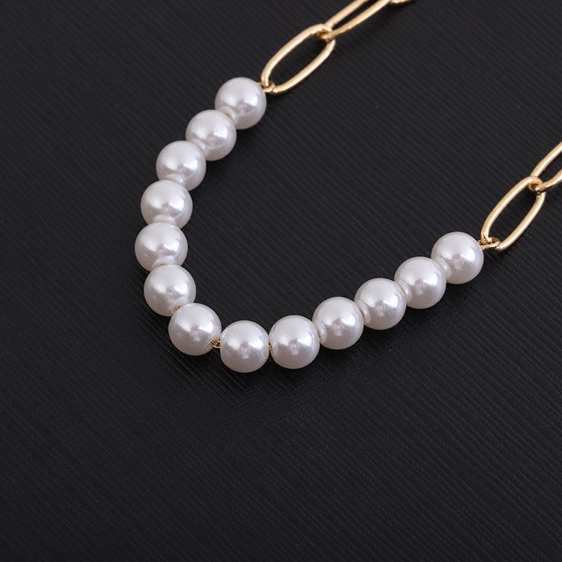 New French Women's Pearl Chain Stitching Bracelet