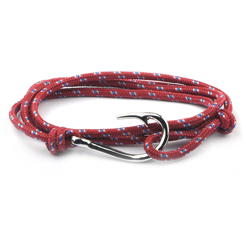 Fashion Anchor Fish Hook Bracelet Handmade Rope