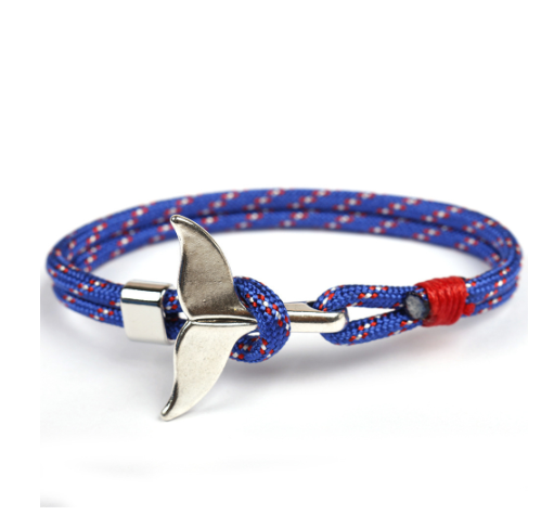 Anchor whale tail umbrella rope handmade couple bracelet
