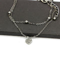 Cute heart love double layer anklet