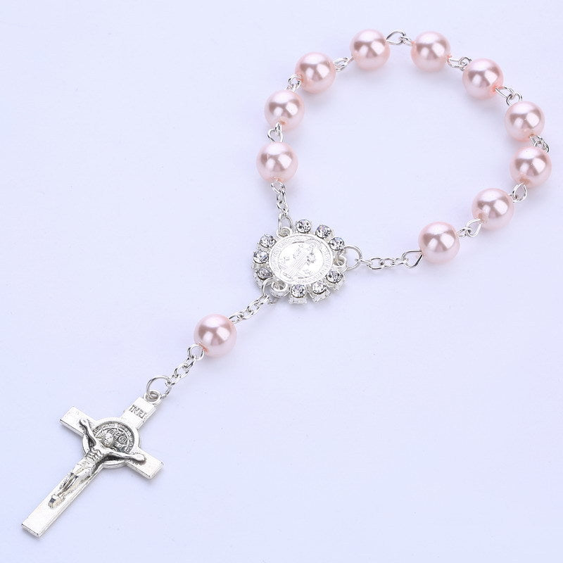 Cross Pendant Rosary Bracelet