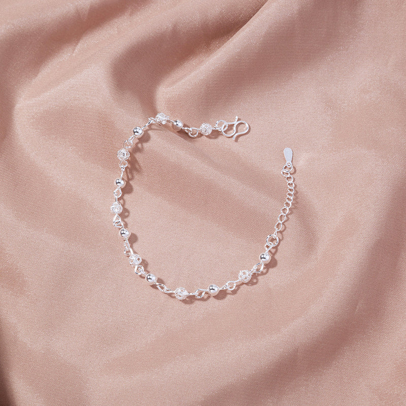 Exquisite & Simple Silver Plated Temperament Hollow Bead Chain Bracelet