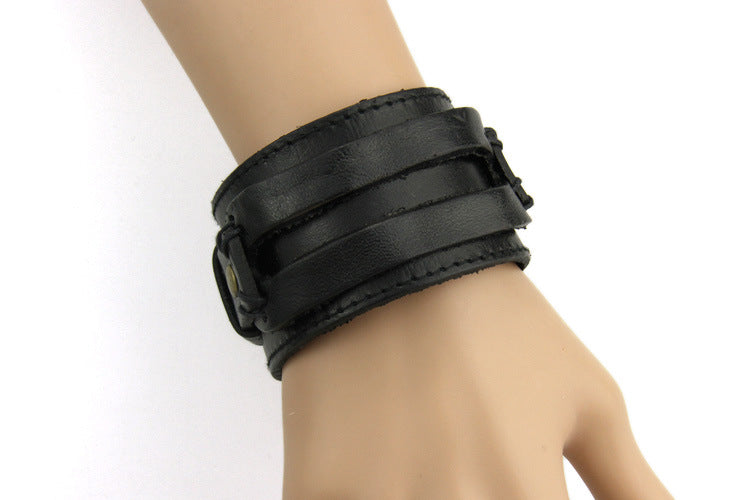 Two-row first layer cowhide bracelet