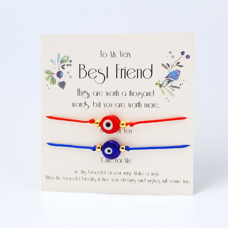 Devil's Eye Red String Bracelet Braided Card Hand String