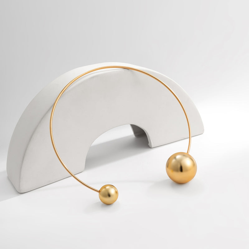 Geometric Minimalist Ball Opening Adjustable Collar