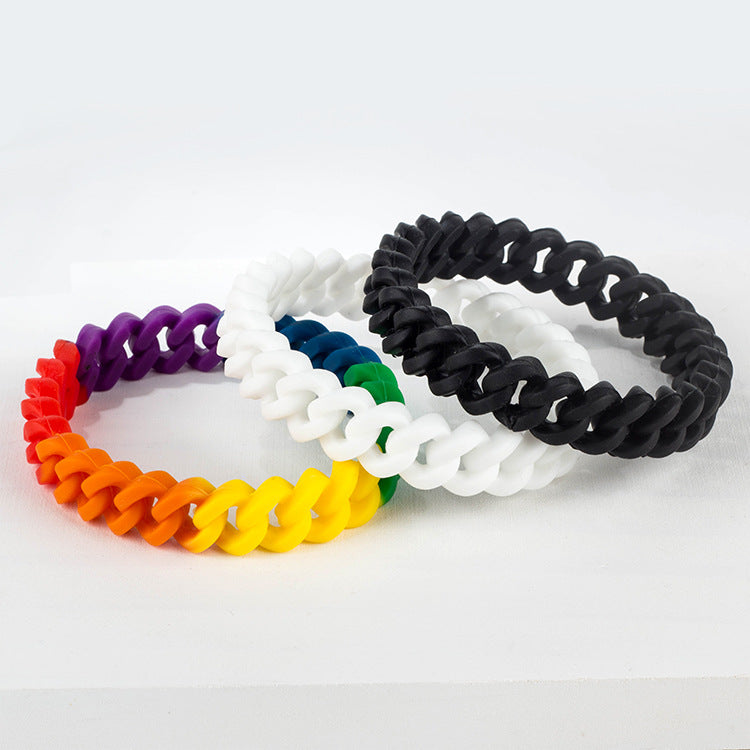 Camouflage mixed color hollow silicone bracelet