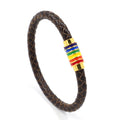 Gay Europe And America Woven Leather Rainbow Colorful Bracelet