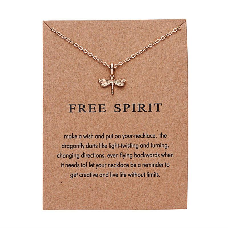 Gold-plated paper card necklace