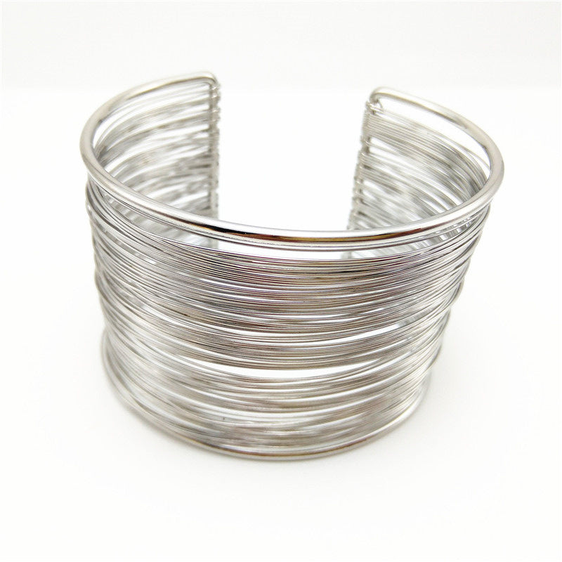 Metal wire smooth aperture cutout bracelet