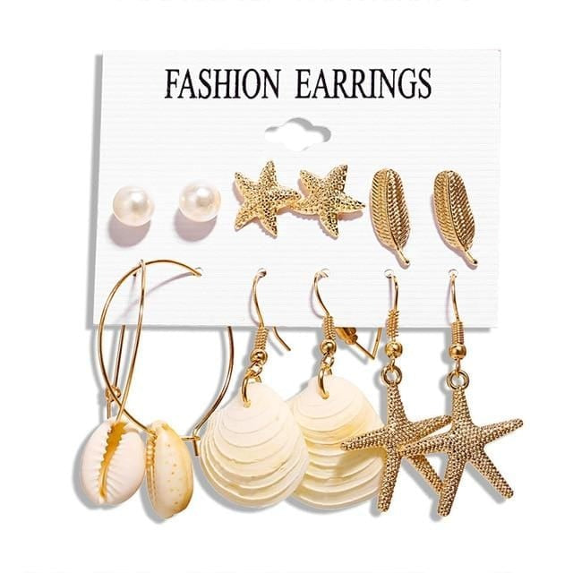 Shell Scallop Earring Set