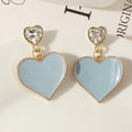 Sweet And Cute Girl Double Peach Heart Earrings