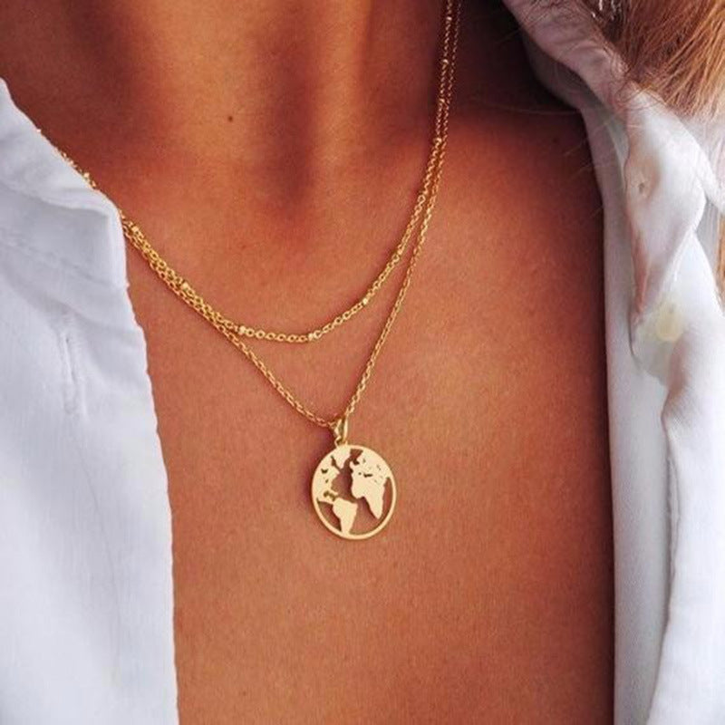 World map Necklace