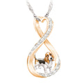 Women's Heart Twisted Animal Shaped Diamond Pendant Necklace