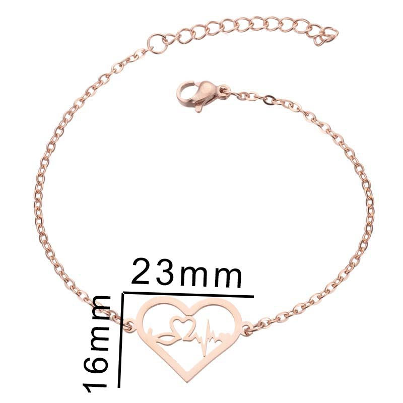 Stainless steel ECG bracelet female