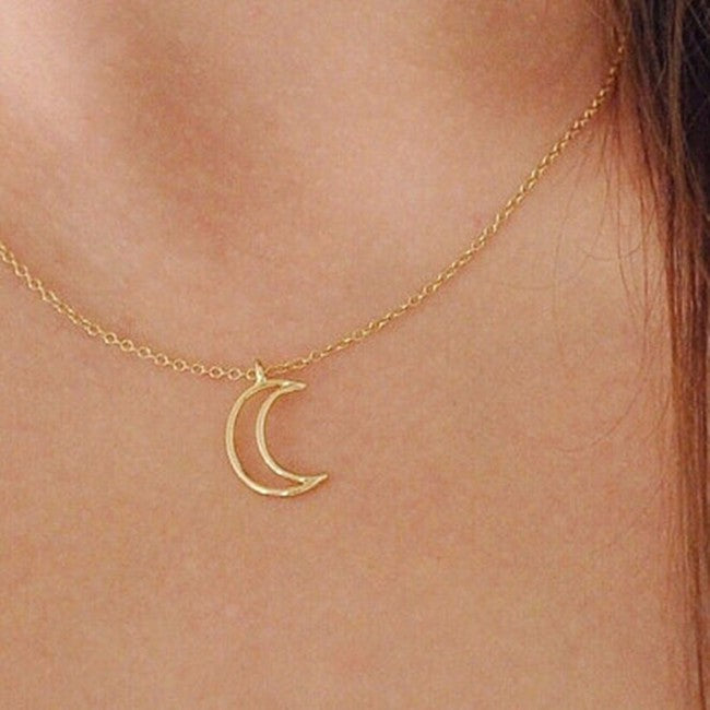 Hollow moon necklace