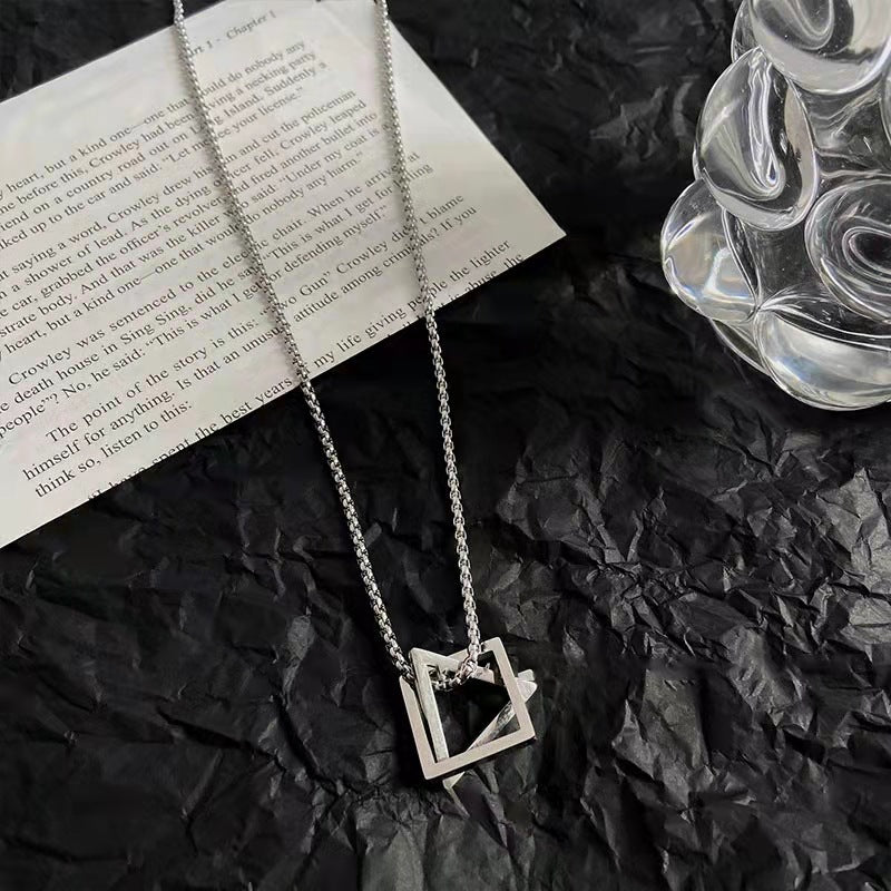 Women's Triangle Pendant Long Sweater Necklace