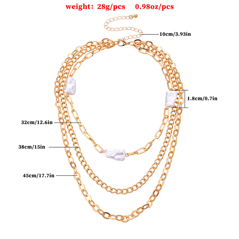 Cross-border Jewelry Fashion Trend Special-shaped Pearl Necklace Women