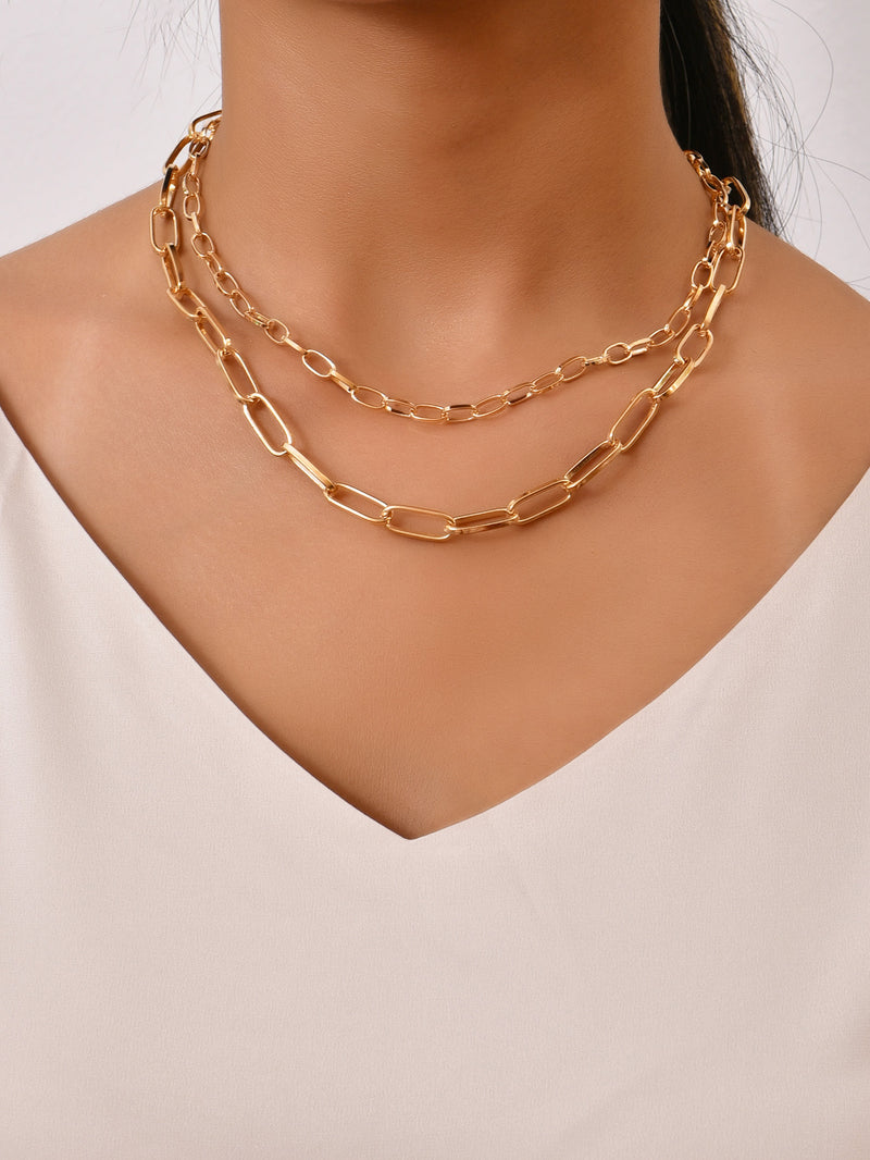 Simple And Fashionable Solid Color Metal Irregular Clavicle Chain