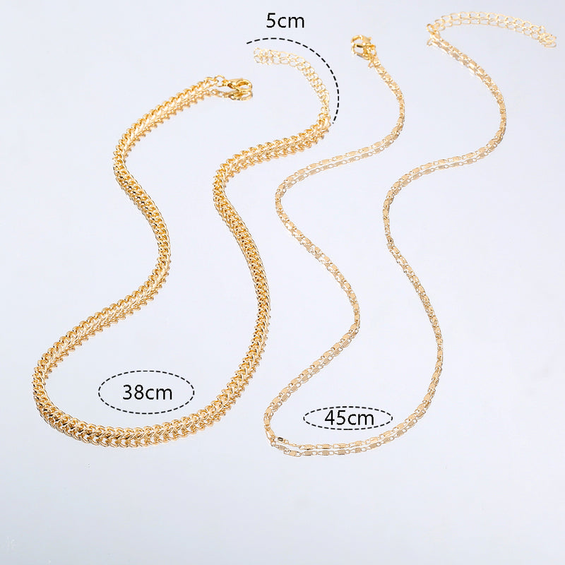 European And N Fashion Accessories Choker European Version Of The Elements Of Personality Fashion Necklace Necklace Collarbone Chain, Multi-layer Necklace Female Ins