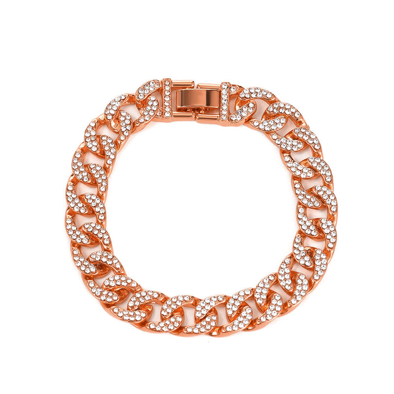 Punk Diamond Thick Chain Bracelet Ins Hip-hop Personality