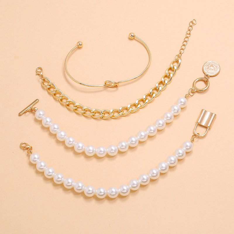 4 Pieces Of  Pearl Lock