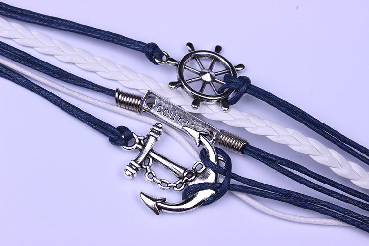 Vintage anchor, rudder, courage